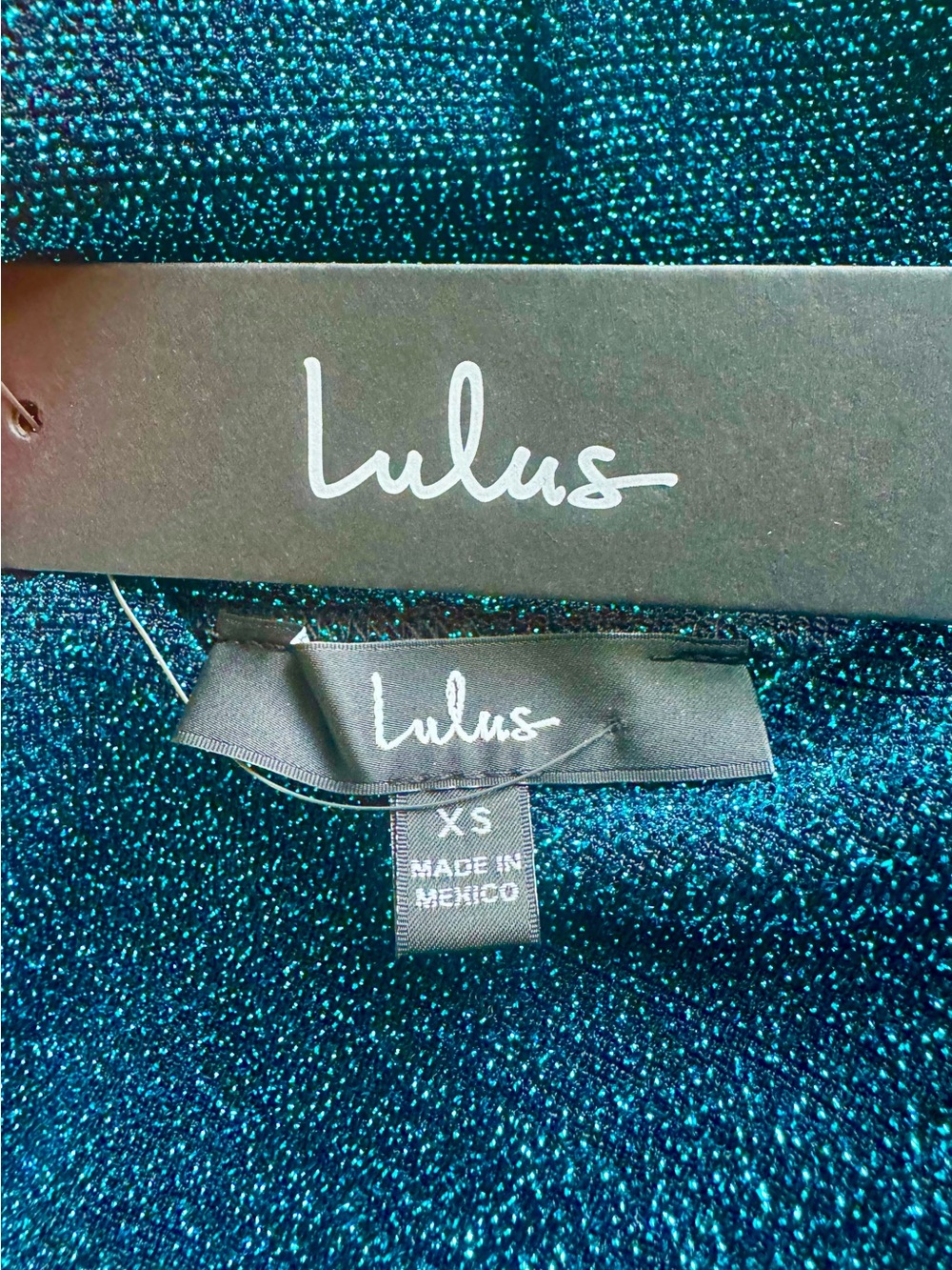(NWT) Lulus Forever Your Girl Teal Blue Metallic Bodycon Dress - XS 💙✨ - Picture 6 of 7